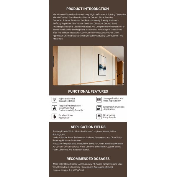 Natural Colored Interior Exterior Paint Water Resistance Stone Paint Strong Adhesion