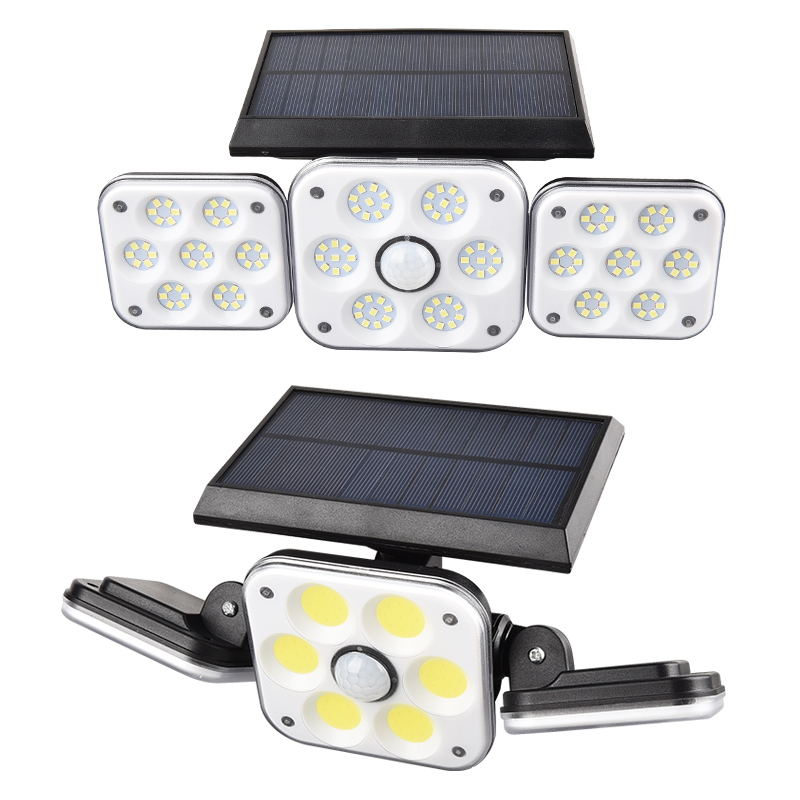 Warm White 3500K 138COB Solar Motion Sensor Wall Light For Street