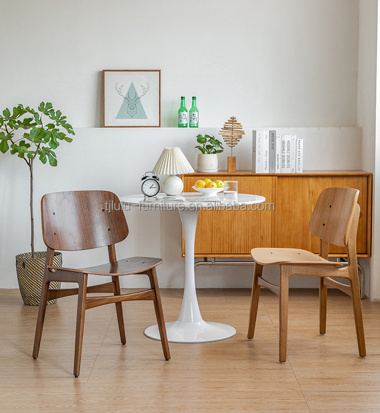 NO Folded Customized Designs Luxury Nordic Solid Wood Dining Chair with White Oak Wood Frame