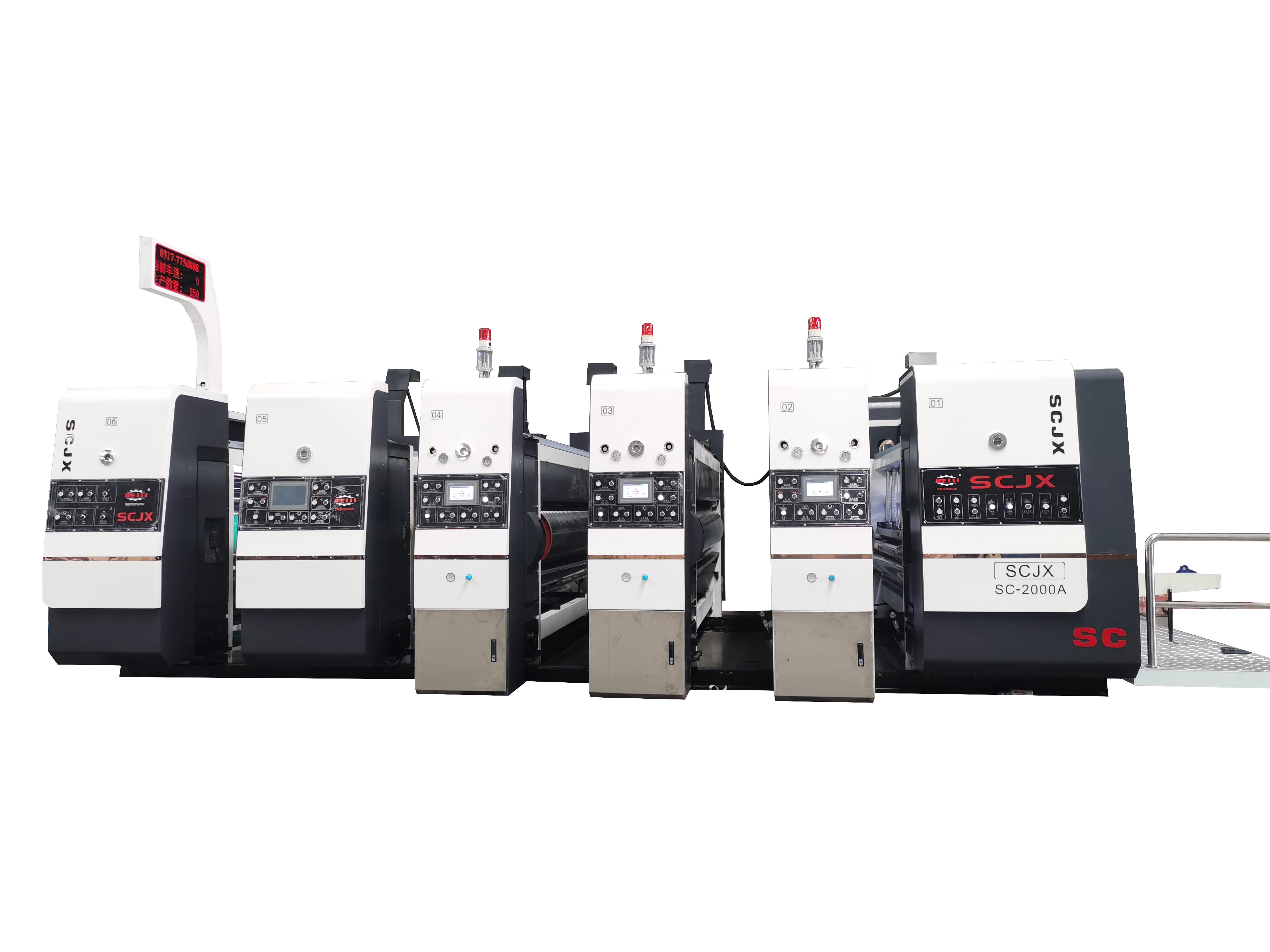 1-6 Colors 5ply Carton Flexo Printing Machine 2000-3100mm
