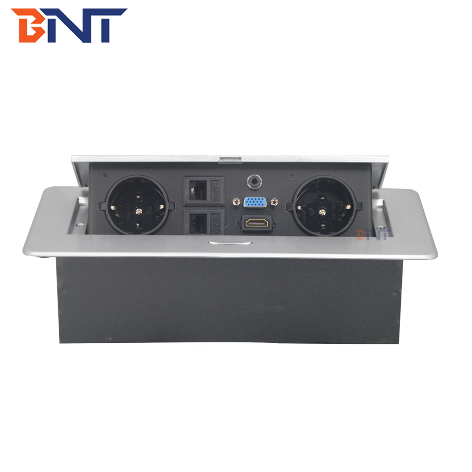 BNT European power conference table socket with media interface