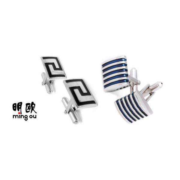 Funky Black Custom Enamel Cufflinks Monogrammed , Antique Tin Cufflinks For Men