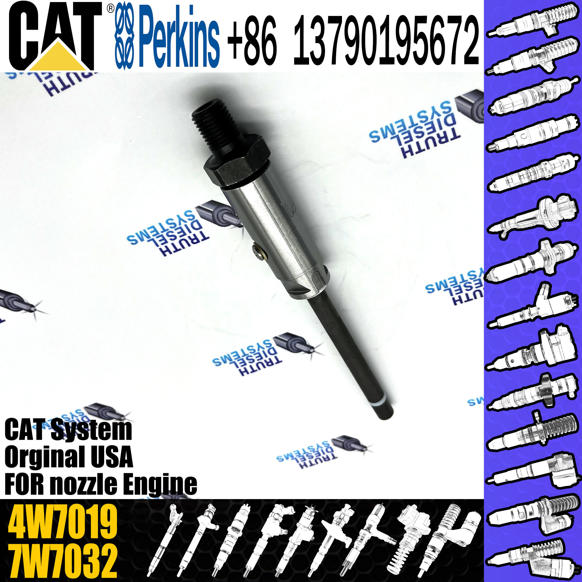 Diesel Fuel Injector 4W-7019 8N7005 7W7038 4W7016 4W7018 7W7026 7E7032 4W7015 4W7019 For Caterpillar 3304 3406 3306