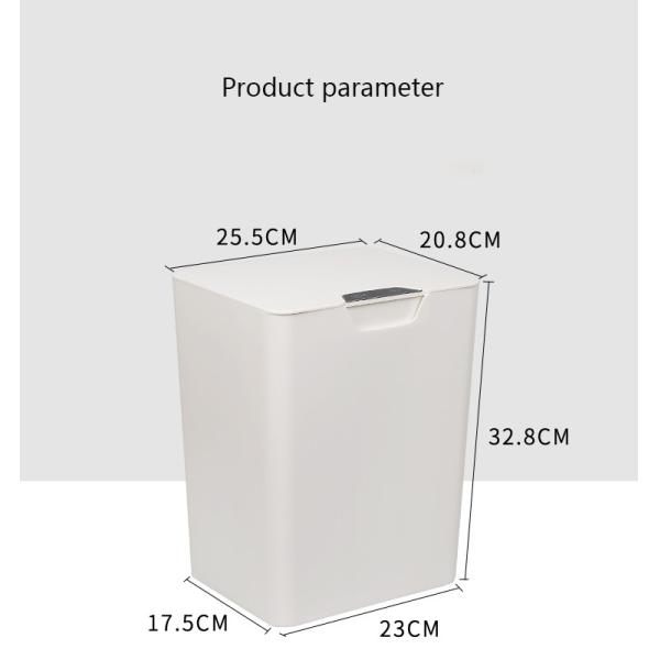 White Plastic Smart Trash Can 16L 11L Touchless Garbage Can Battery Powered