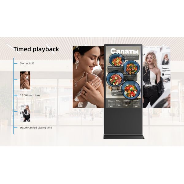 Ultra Thin Lcd Indoor Floor Standing Digital Signage 32"- 65"