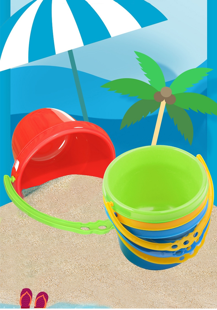 Full Support for Children Sand Castle Building Game Seaside Pretend Play Game Outdoor Bright Colored Sand Playing Bucket