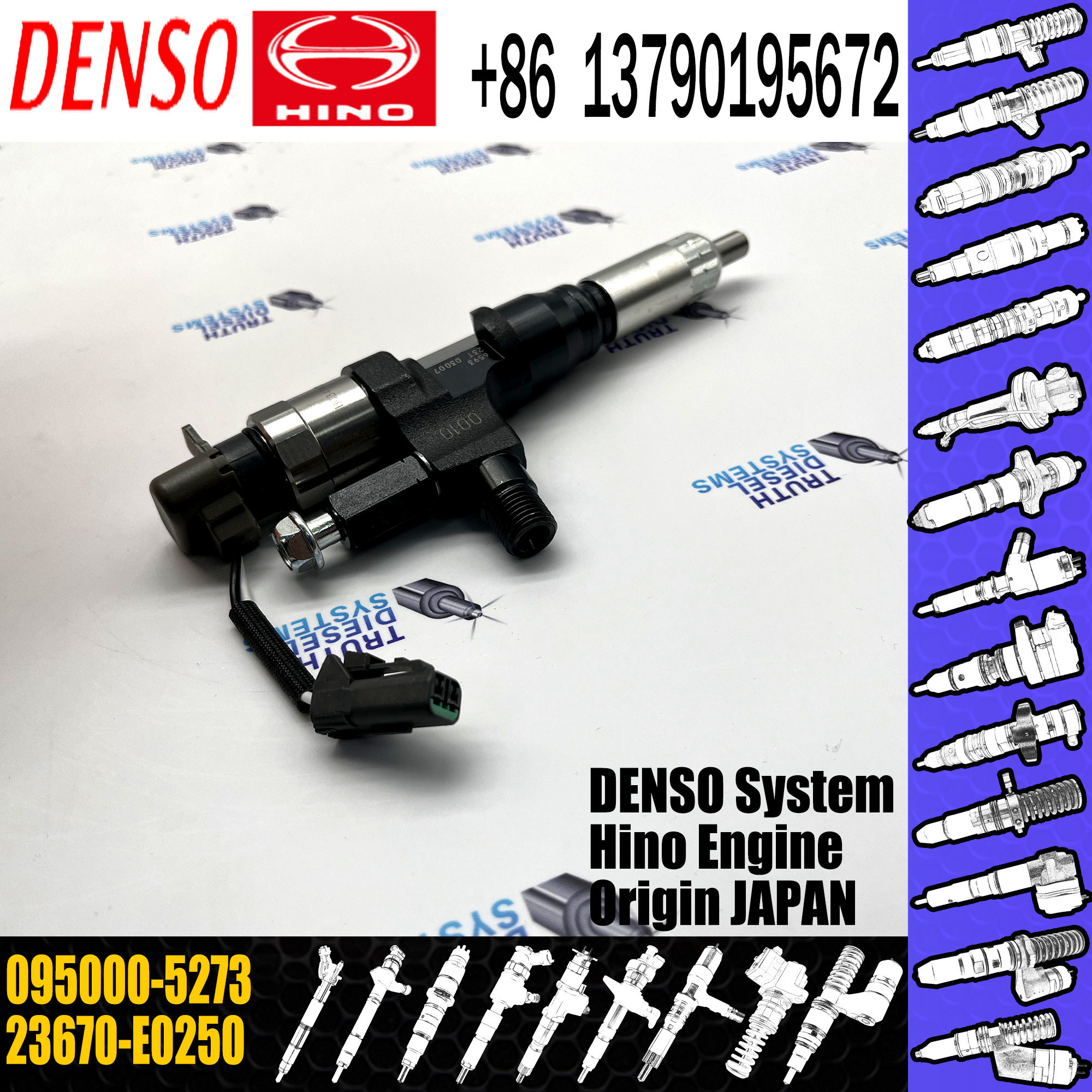 Assembly 095000-5270 095000-5271 095000-5272 095000-5273 for HINO J08E 23670-E0250