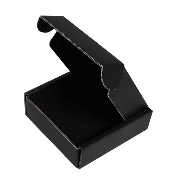 Black Shipping Corrugated Cardboard Shipping Box Foldable Paper Printing