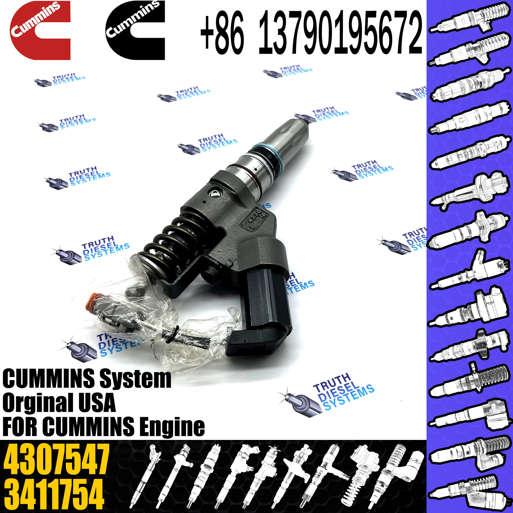 Diesel M11 Engine Fuel Injector Assembly 4026222 4903084 3083871 4307547