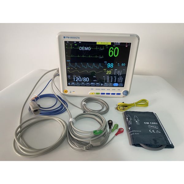 12.1 Inch Portable Multi Parameter Patient Monitor with Trolley Bracket and Built-in Li-ion Battery for Hospital ICU