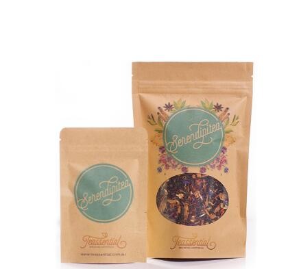 Food grade colorful kraft paper plastic flat bottom zipper packaging bag for Cookie