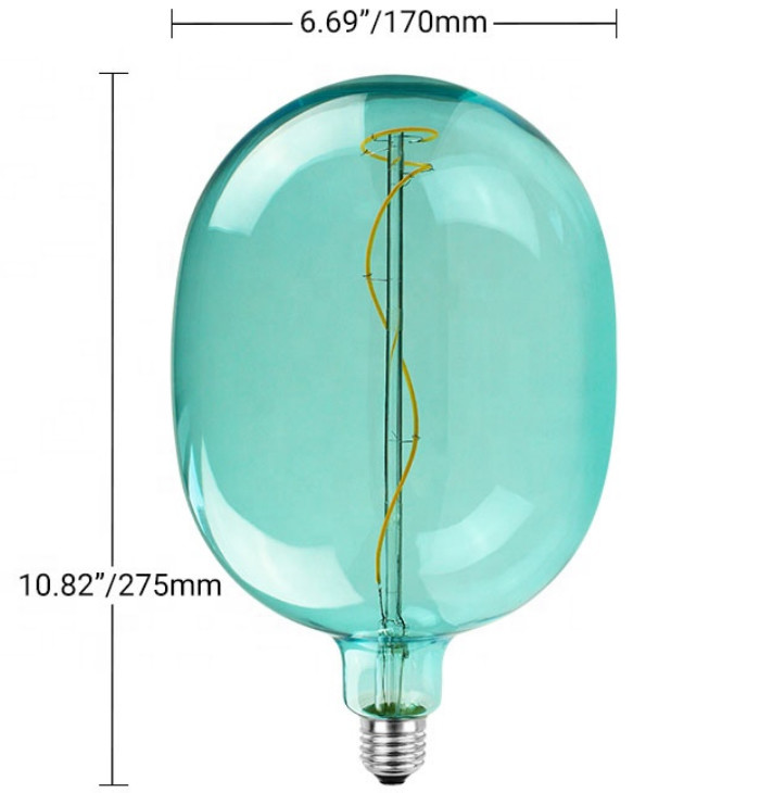 6W Oversize LED Bulb 220V B22 E27 Spiral Filament Bulb