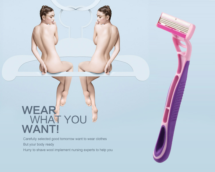 High Performance Four Blade Disposable Shaving Lady Razor Customized Logo