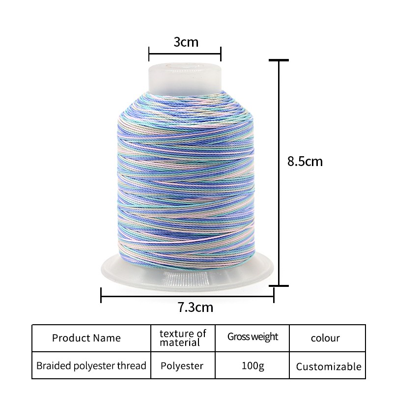100g Multi-Colors Variegated Embroidery Thread 1000 Meters for Hand Knitting Projects