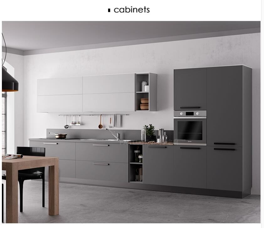 16 / 18mm Italian Faction Modern Plywood Kitchen Cabinets Grey And White