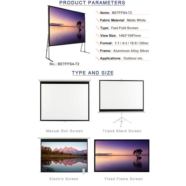 Outdoor Motorized Projector Screen 72 Inch