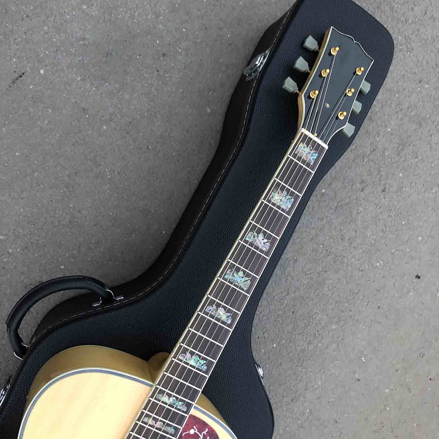 Custom Grand 43 Inch Jumbo AAAAA All Solid Wood Acoustic Guitar in Natural Color