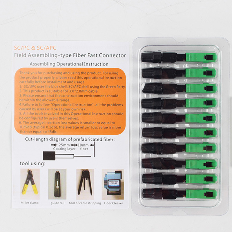 Blue SC UPC Field Installable Fiber Optic Fast Connectors For WAN LAN