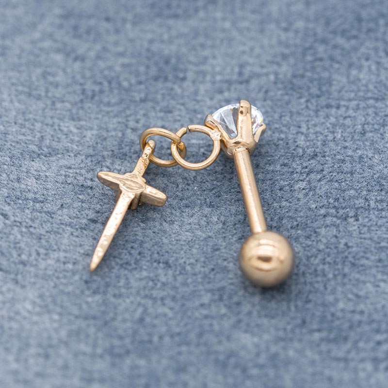 Rose Gold Ear Piercing Jewellery 316 Stainless Steel Piercing Studs 16G 8mm