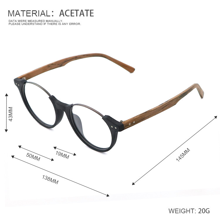 Wood Grain Retro Optical Eyeglasses Handmade Acetate Glasses MR 5359