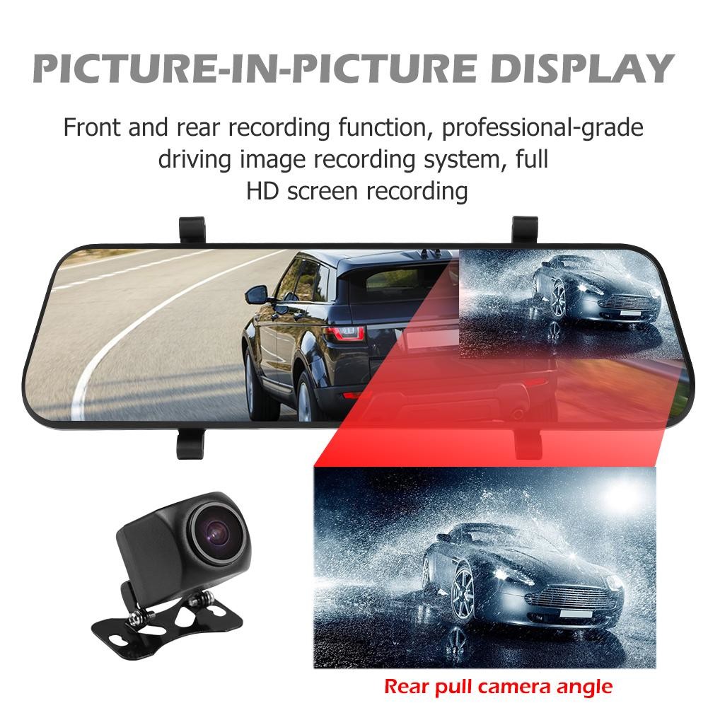 Streaming Media Auto Video Dash Cam Recorder DVR 9.66 Inch FHD Touch Screen Rear View