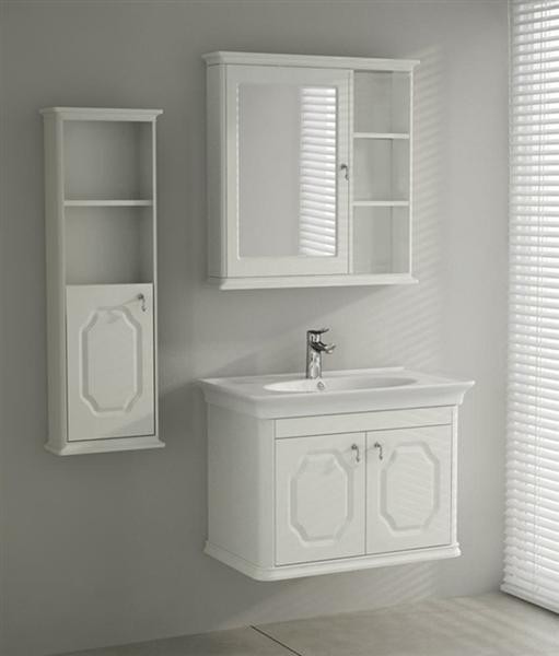 Buy Waterproof wall hung bathroom cabinets 60 X 50 / cm , complete bathroom vanities zince alloy handle at wholesale prices