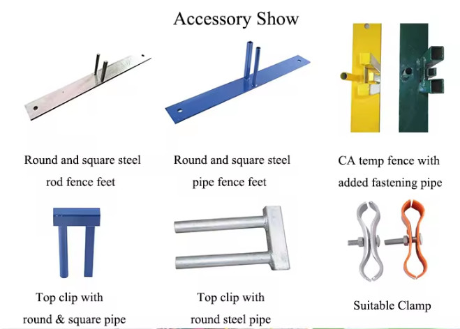 Power Coated Movable Temporary Fence 6x10ft Welded Fencing Simple Structure