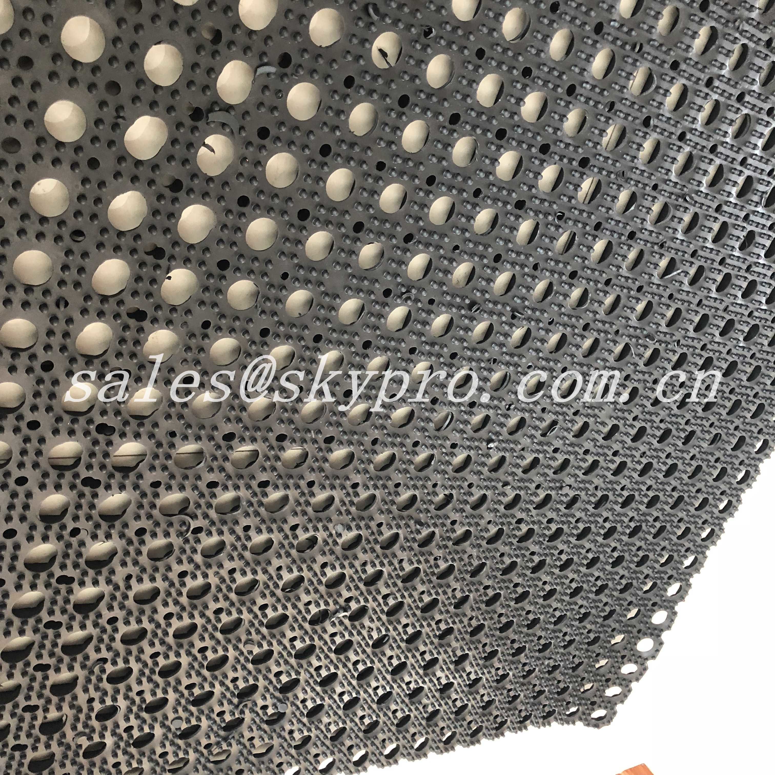 Waterproof Anti - Fatigue Anti - Skid Black Round Hole Rubber Flooring Mat 40x60cm 45x75cm