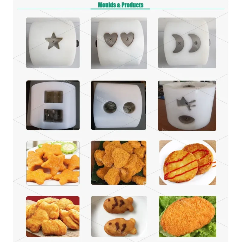 Good Feedback Chicken Nuggets Starching Machine Burger Patty Maker Chicken Cutlet Production Line