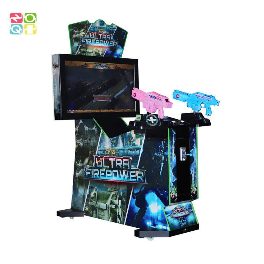 42" Screen Plywood Cabinet HD Aliens Shooting Arcade Game Machine For 2 Player
