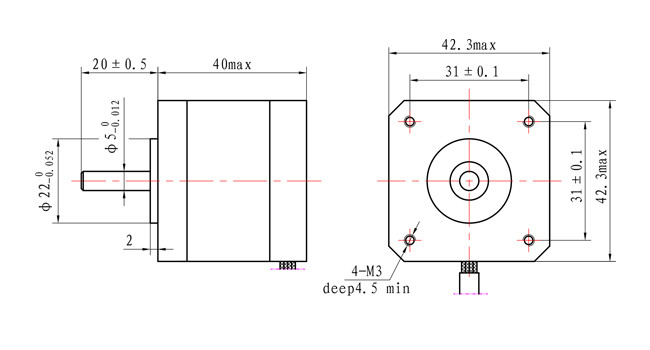 【42SHD4247】42*42*40mm Micro Hybrid Stepper Motor NEMA 17 12.6V 2 Phase 1.0A 4 Wire for 3 Axis CNC