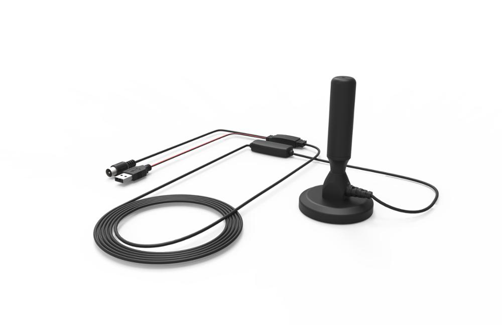 Digital Satellite Color TV Indoor Antenna with RG174 Cable 110mm Height and Materials