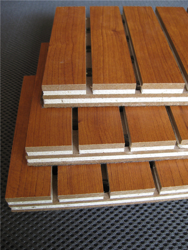 Interior Decoration Sound Absorb Wooden Grooved Acoustic Panels