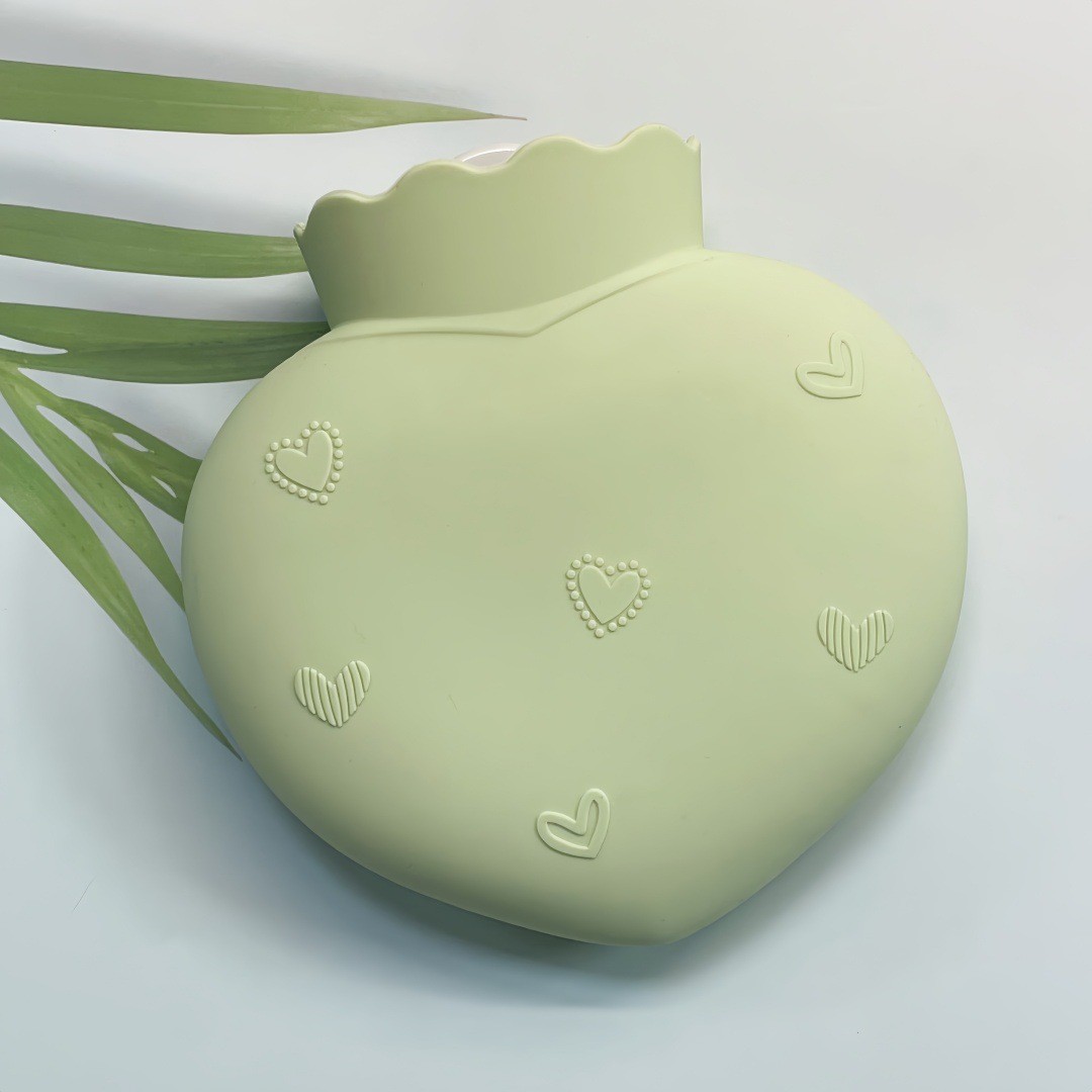 500ML Soft Comfortable Silicone Hot Water Bottle With Screw Cap Leakproof Bag For Pain Relief Waist Back Neck, Shoulders