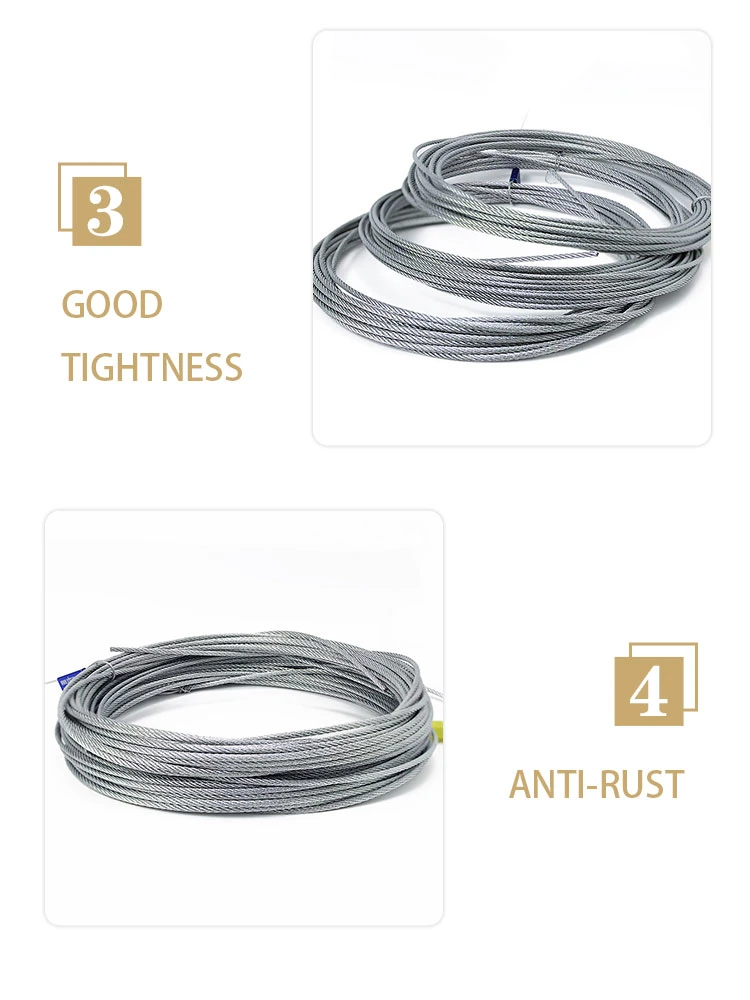 ISO Certified Non-Alloy 7*19 8mm Galvanized Steel Wire Rope Steel Rope For Heavy-Duty Applications