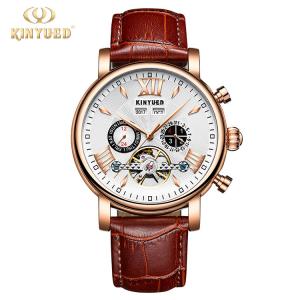 China KINYUED KINYUED new design automatic men watches movement leather luxury relojes mechanical watches men on sale
