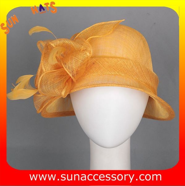 New design elegant cloche sinamay Church hats for girls ,Summer fancy trendy for ladies
