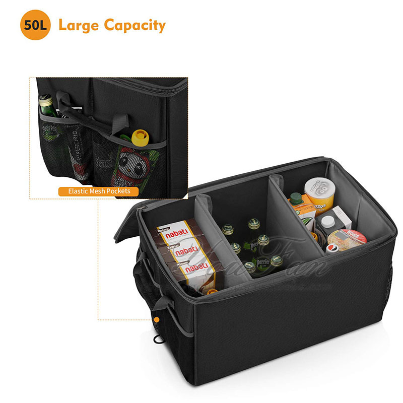 Large Capacity Car Trunk Organizer , Collapsible Car Trunk Storage Bins