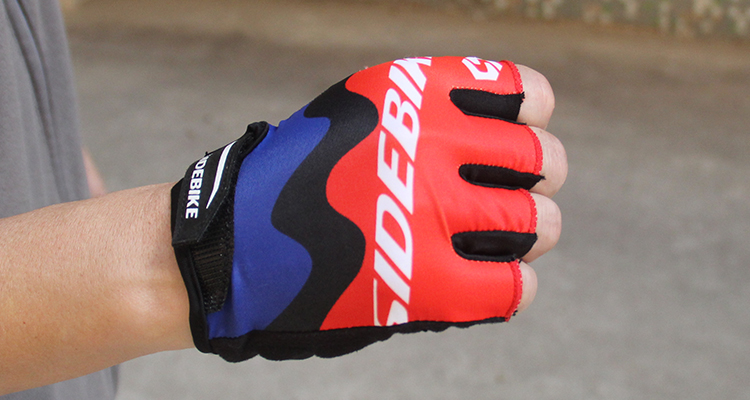 Outdoor Sports Bike Half Finger Gloves Customized Label Bright Color Printed