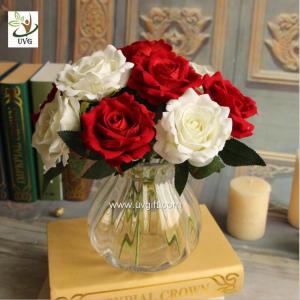 China UVG FRS66 Floral design in cheap artificial red rose flower for wedding themes table decoration on sale