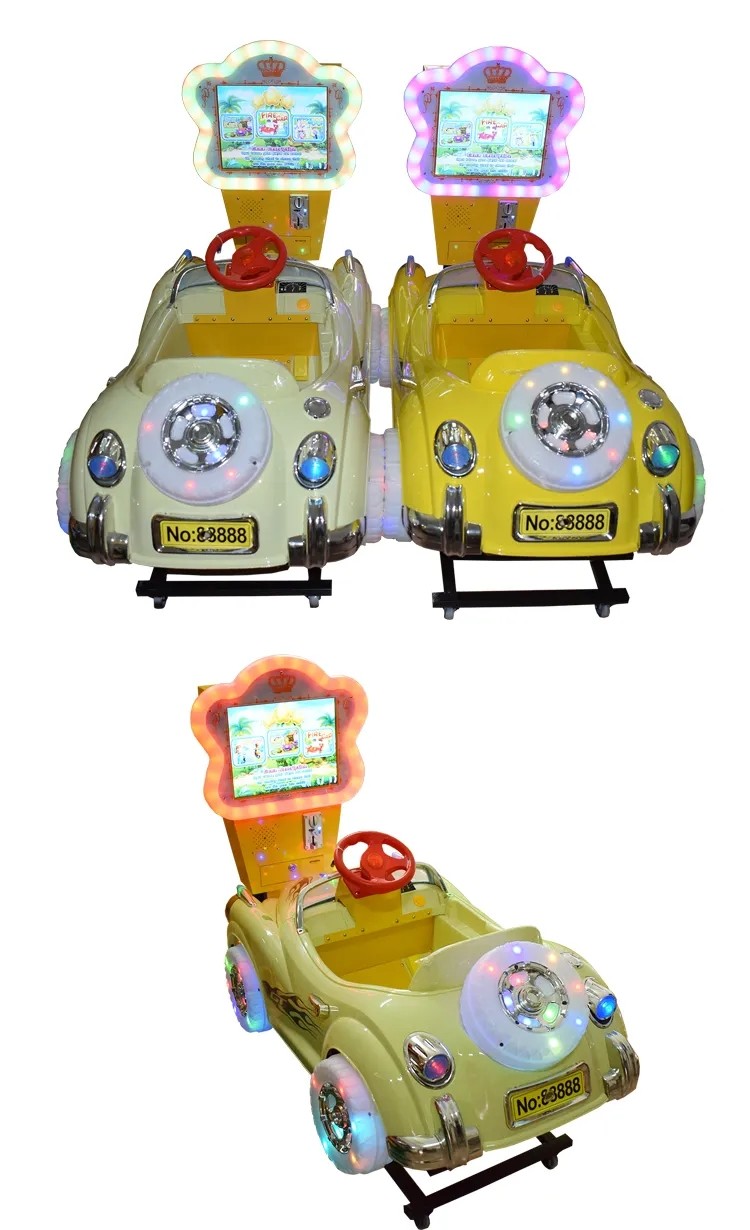 3D Classic Cars Kiddie Ride Plastic Material With Video Screen