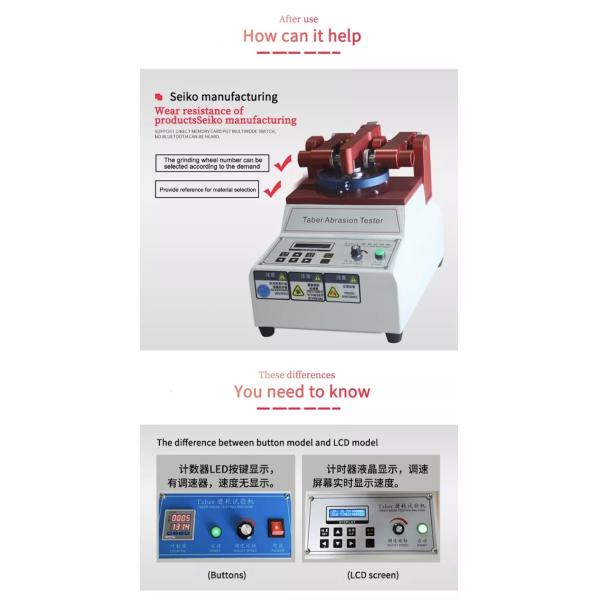 Fabric Rotary Abrasion Tester Taber Abrasion Tester Testing Equipment