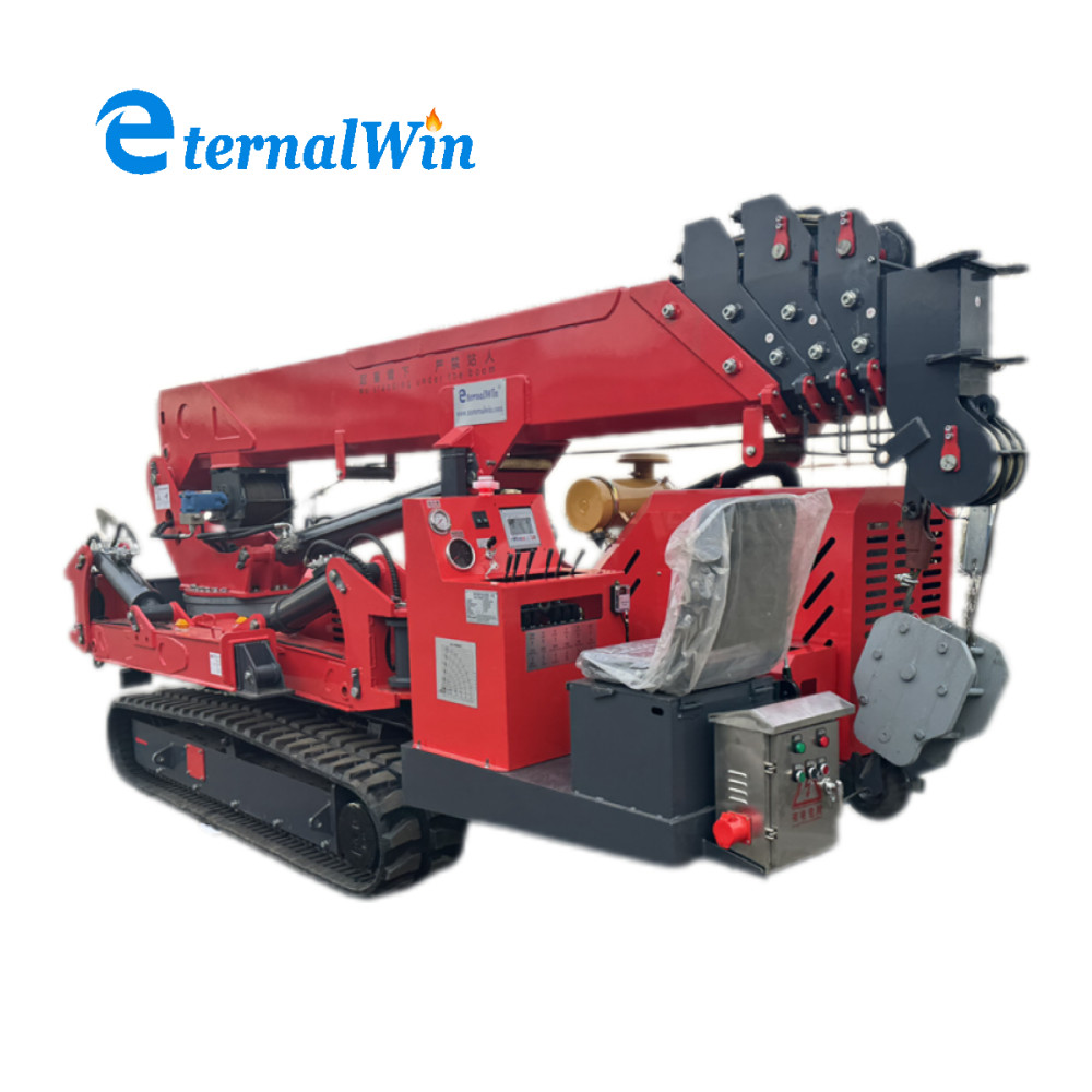 Powerful Electric And Diesel Power 5 Ton Spider Crane In Yellow / Red / Blue / Black Or Green For Heavy Lifting