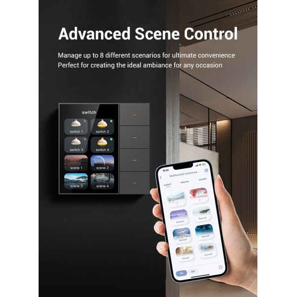 SIXWGH Smart Life Smart Touch Wall Switch 4 Gang WiFi Zigbee Panel Radar Sensor Colorful Customized Luxury Home Hotel Office