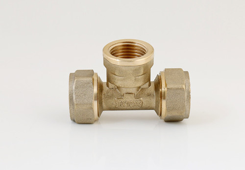 Pex pipe fittings brass compression fittings copper oring connector Tee