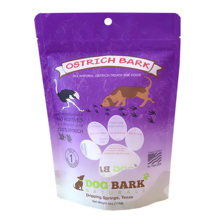 250g Custom printed Plastic Dog Pet Food Packaging Bag with Zipper and window