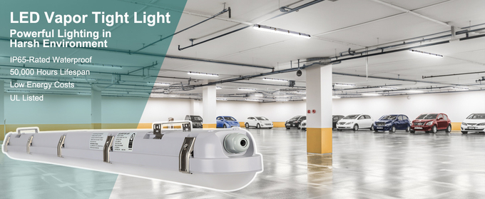 25W - 45W LED Vapor Tight Light Fixture IP65 LED Moisture Proof Lamps