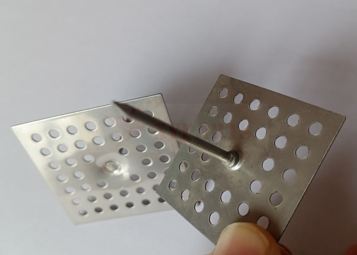 2"X 2" Insulation Fastener Pins Perforated Base Galvanized Steel Or Stainless Steel