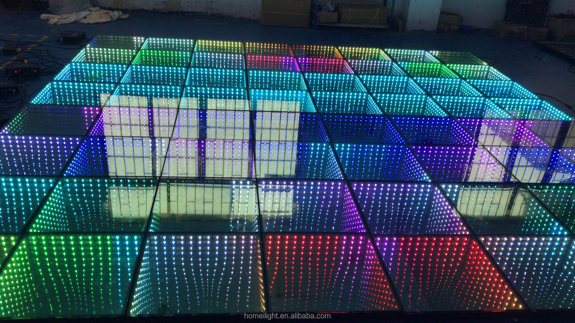 3D Abyss Design RGB Tube Chip Color LED Dance Floor Tiles For Indoor / Outdoor Events