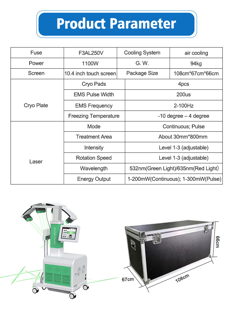 10D Maxlipo Master Laser Weight Loss Machine , EMS Cryo Weight Loss Machine 1100W